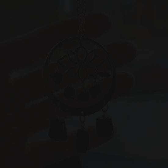 Gold lotus black tourmaline sun catcher