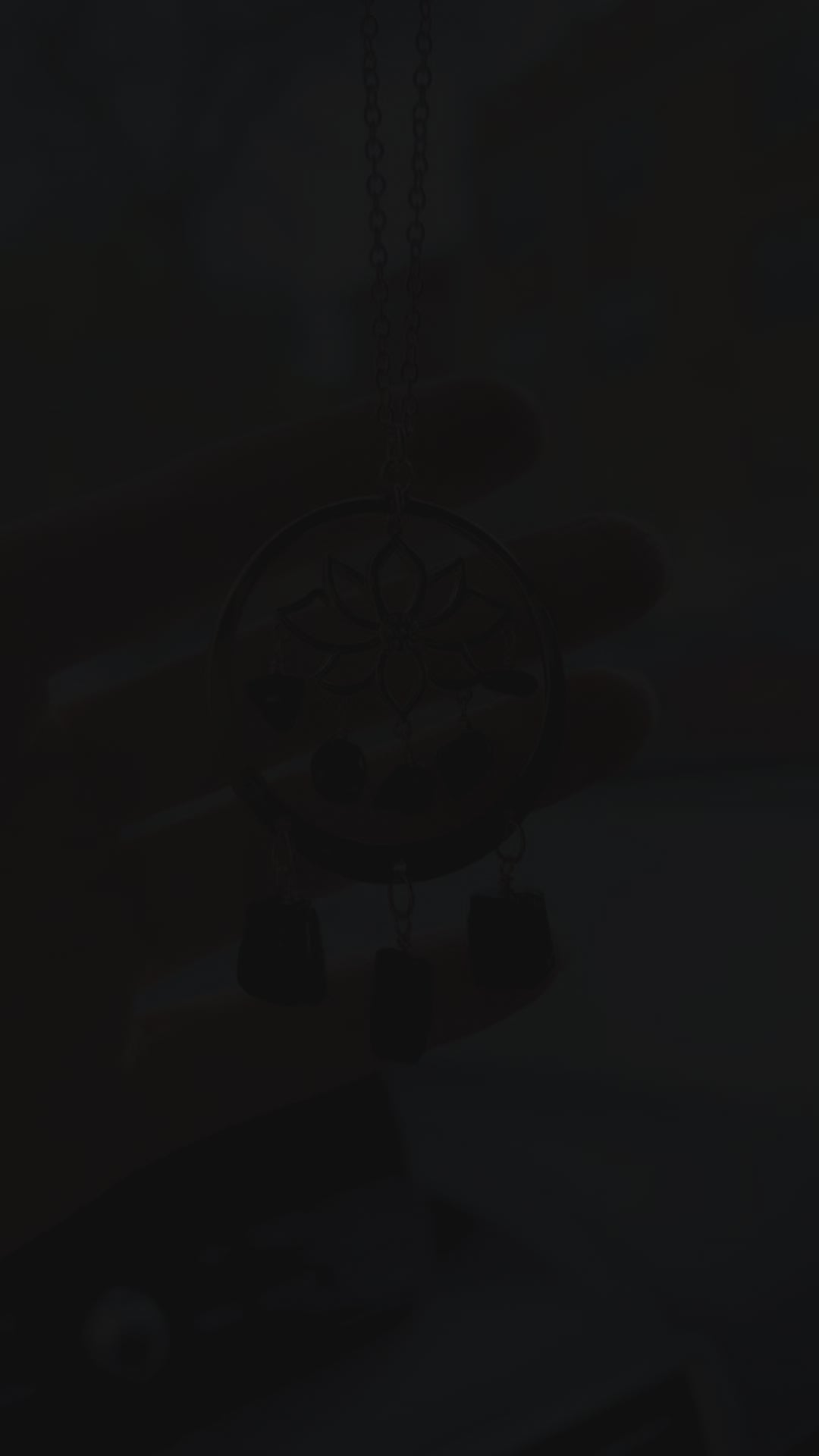 Gold lotus black tourmaline sun catcher